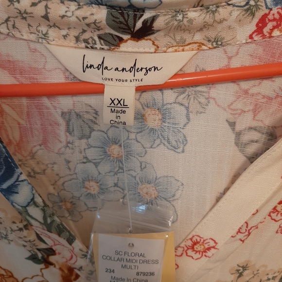 Linda Anderson Floral Maxi Dress with Button-Down Front NEW WITH TAGS - Picture 4 of 9